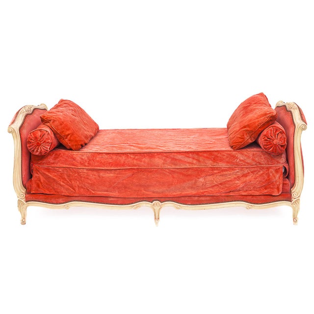 Vintage Daybed in Velour, 1930s For Sale - Image 12 of 16