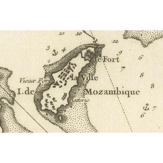 Paper French Naval Sea Chart with Mozambique Bay by Bellin, 1765 For Sale - Image 7 of 9