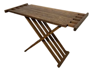 Early 20th Century Antique English Oak Folding Campaign or Camp Table