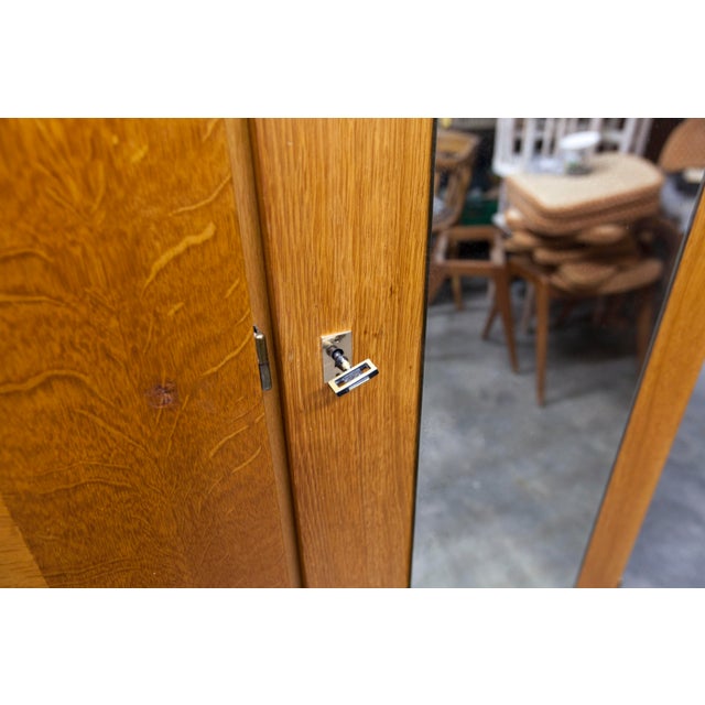 French Wardrobe with Compass Legs, Doors, Mirror and Drawer, 1960s For Sale - Image 18 of 18