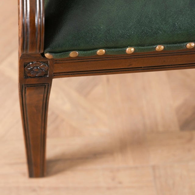 Niagara Furniture Green Leather Chair For Sale - Image 12 of 12
