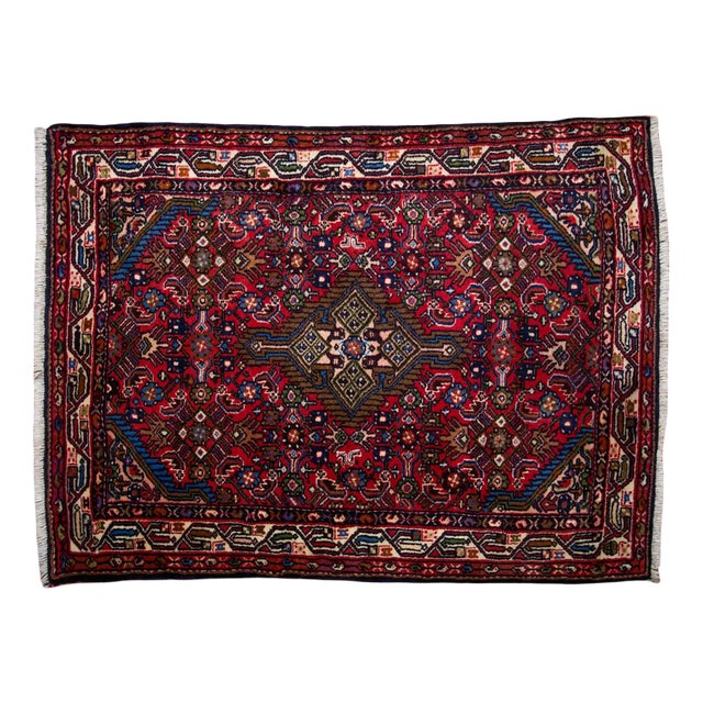 Vintage Hand-Knotted Hamadan Rug For Sale