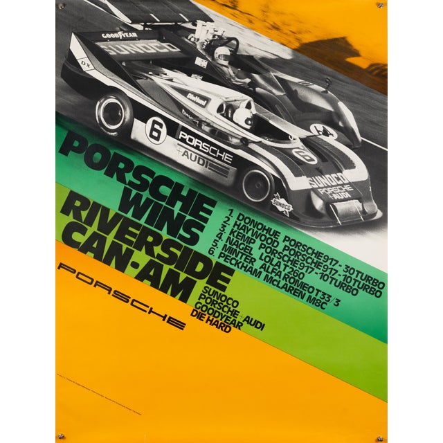 Porsche Wins Riverside Can-Am Poster from Atelier Strenger, 1973 For Sale - Image 9 of 9