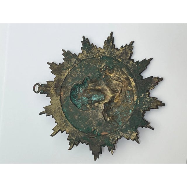 19th Century French Brass Religious Jesus Sunburst Icon For Sale - Image 4 of 11