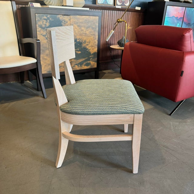 Cole Modern Rift Oak Dining Chair With Upholstered Seat For Sale - Image 4 of 9