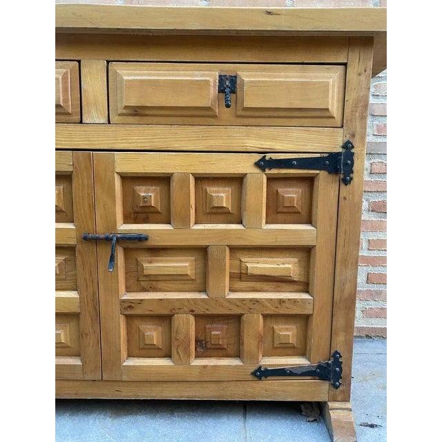Wood Spanish Catalan Carved Walnut Chest of Drawers, 1940s For Sale - Image 7 of 11