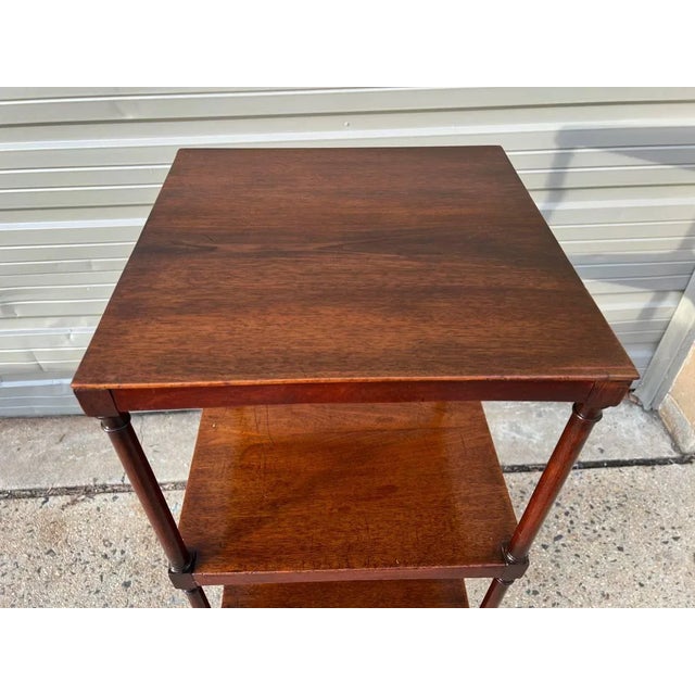 Brown 19th Century Regency Style Mahogany Three Tier Etagere Side Table . For Sale - Image 8 of 12