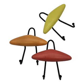 Mid-Century Hangers in Iron and Colored Resin, 1970s, Set of 3 For Sale