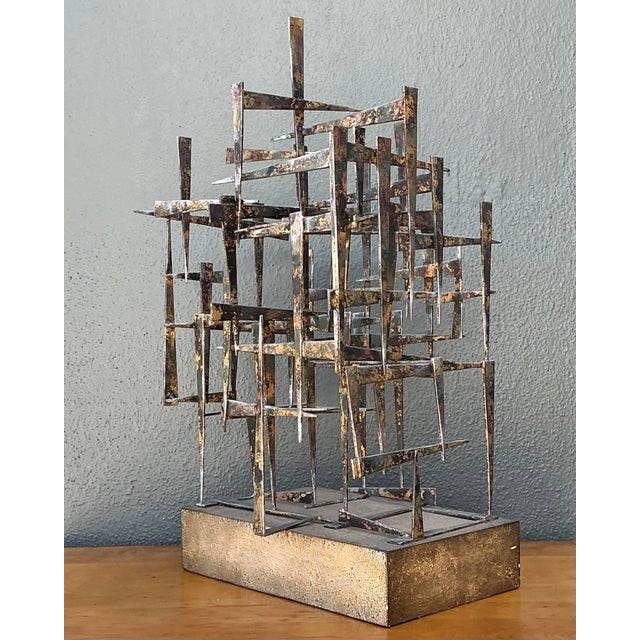 Vintage Brutalist Abstract Sculpture For Sale - Image 9 of 12