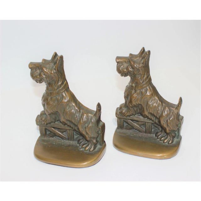 Scotty Dog Bookends 1930s Bronze - The Pair For Sale - Image 12 of 12