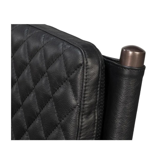 Mid-Century Modern Black Leather Armchair For Sale - Image 10 of 12