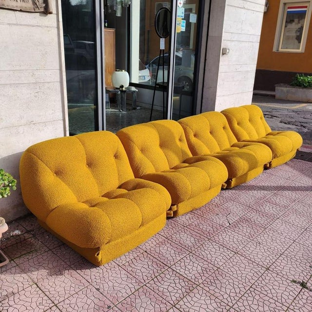 Nuvolone Armchairs by Rino Maturi for Mimo Leone & Co., 1970s, Set of 4 For Sale - Image 6 of 8