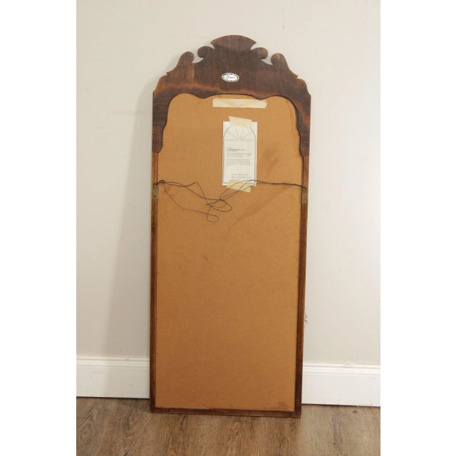 1970s Brandt Queen Anne Style Walnut Looking Glass Wall Mirror For Sale - Image 12 of 13