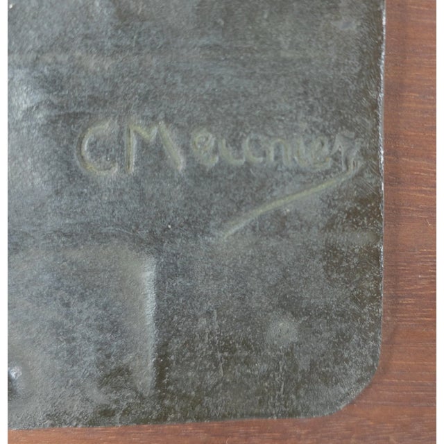 Wood 19th Century French Belgian Bronze Relief Plaque by Constantin Meunier For Sale - Image 7 of 11