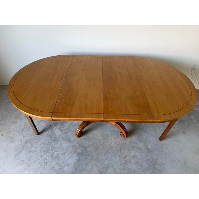 Vintage Biedermeier Neoclassical-Style Cherry Wood Expandable Pedestal Dining Table For Sale - Image 4 of 18