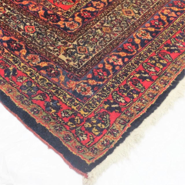 1900 - 1909 Early 20th Century Antique Persian Bibikabad Rug - 9′1″ × 12′1″ For Sale - Image 5 of 6