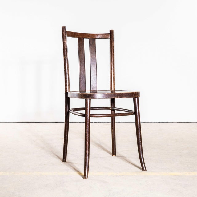 Vintage Dark Oak Refined Bentwood Dining Chairs, 1950s, Set of 4 For Sale - Image 4 of 10