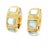 Art Deco Mauboussin Paris Mother-of-Pearl and 18K Yellow Gold Square Huggie Earrings For Sale - Image 3 of 12