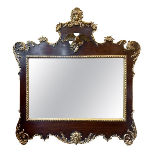 Large Antique English Regency Elaborately Carved Giltwood Mirror, 1820 For Sale