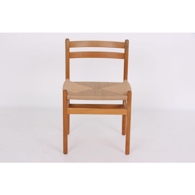 1970s Oak Chairs with Paper Weaving by Kurt Østervig, Denmark, 1960s, Set of 4 For Sale - Image 5 of 12