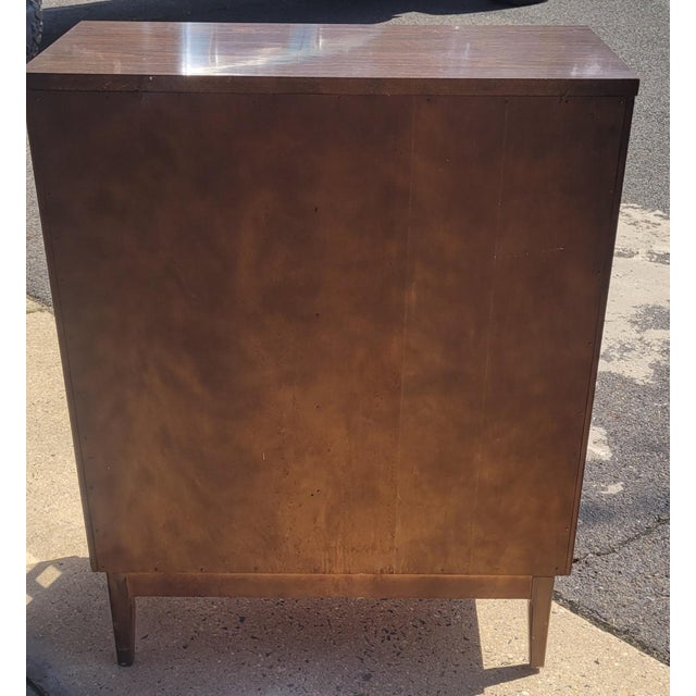 Taupe Mid Century Modern Tall Chest of Drawers For Sale - Image 8 of 13