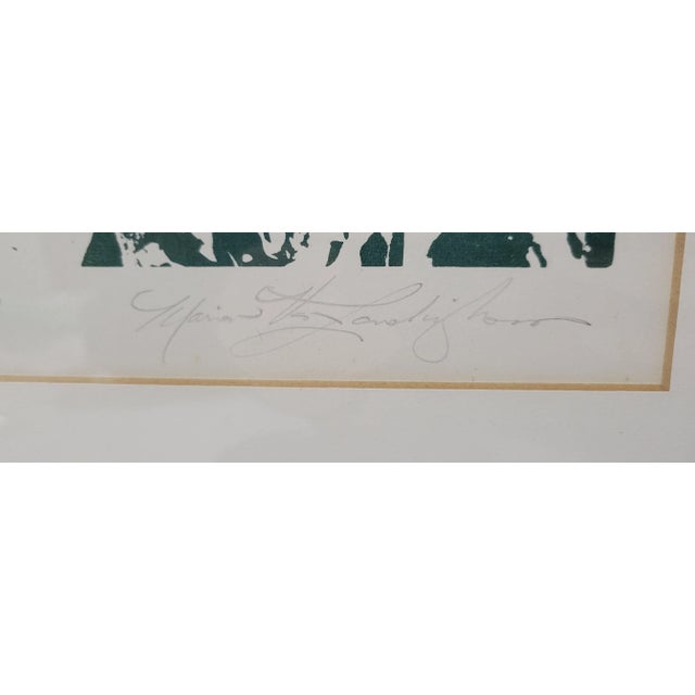 1980s Vintage Amelia Island's Marion Landing Abstract Seascape Print, Framed For Sale - Image 5 of 10