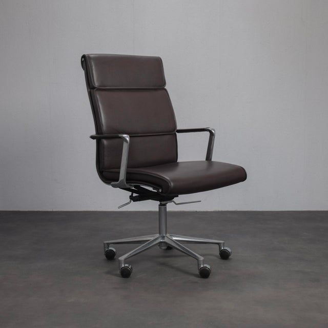 Una Leather Office Chair by ICF, Italy, 1990s For Sale - Image 12 of 12