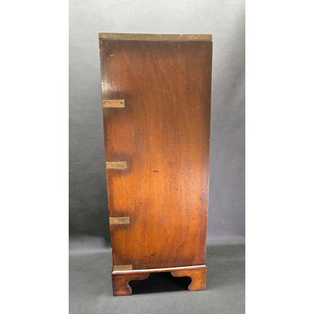 Campaign Victorian Campaign Style Apothecary Cabinet With Drawers, 1850s For Sale - Image 3 of 13