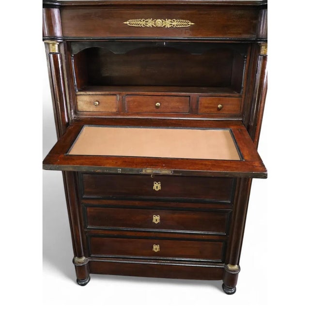 Traditional Antique 19th C Empire Drop Front Desk Secretary For Sale - Image 3 of 5