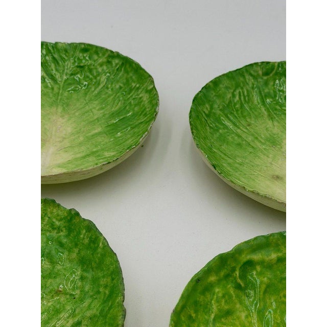 Late 19th Century Eb Napoli Italian Majolica Lettuceware Plates - Set of Four For Sale - Image 11 of 16