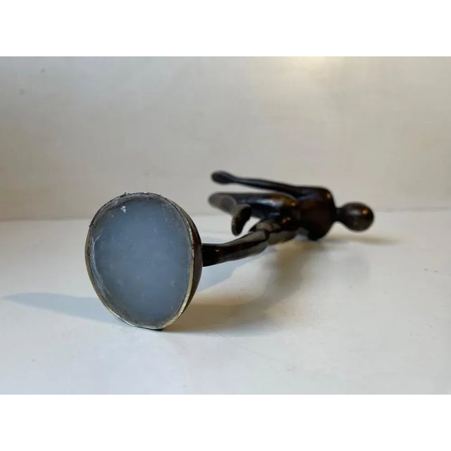 Brown Vintage Androgynous Sculpture in Patinated Bronze, 1970s For Sale - Image 8 of 9