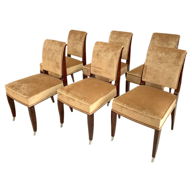 Art Déco Chairs, France, 1990s, Set of 6 For Sale