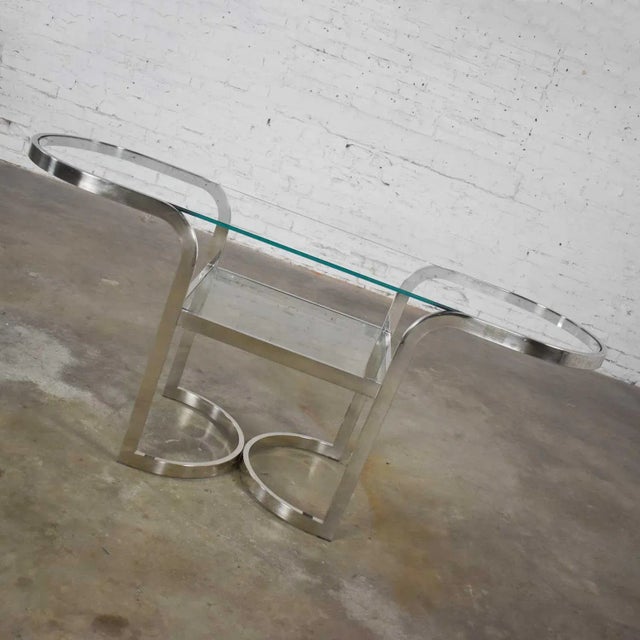 Mid-Century Modern to Modern Polished Chrome Oval Sofa or Console Table For Sale - Image 10 of 12