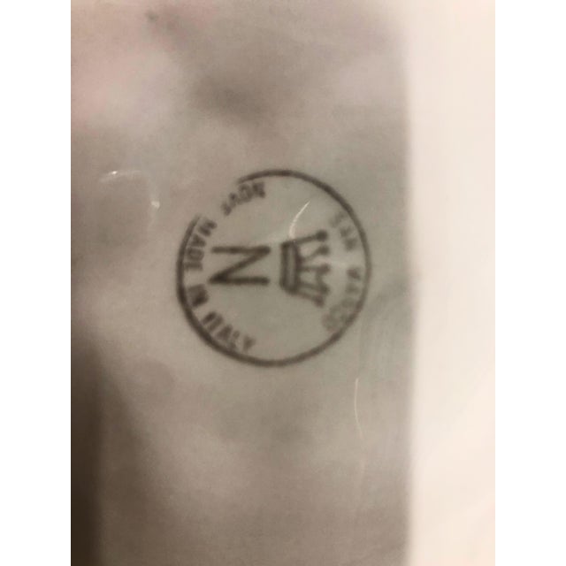 1940s Vintage 1940s Italian Porcelain Basket Weave Grape Leaves Serving Dish For Sale - Image 5 of 7