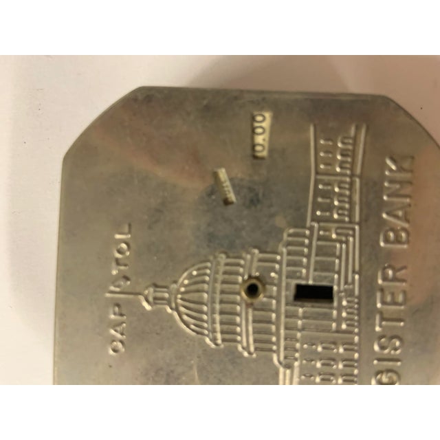 Shabby Chic Vintage Capitol Register Metal Savings Bank For Sale - Image 3 of 5