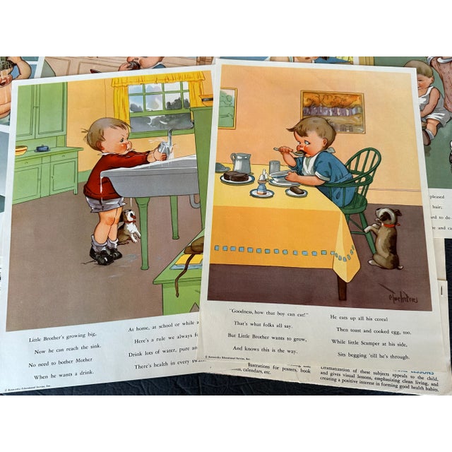 Orange Vintage Children's School Classroom Poster Set For Sale - Image 8 of 11