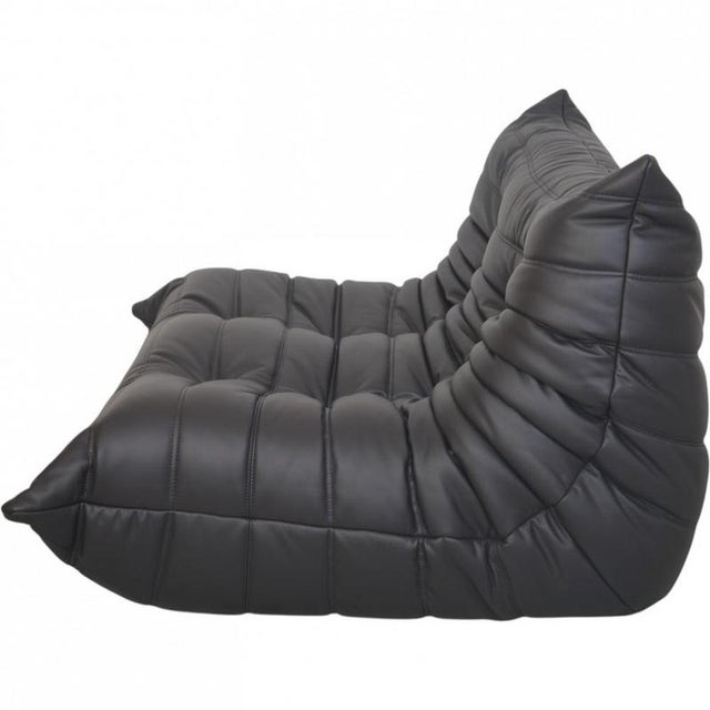 Animal Skin Togo Two-Seater Sofa in Dark Brown Leather by Michel Ducaroy, 1990s For Sale - Image 7 of 9