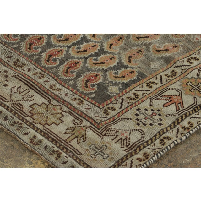 Antique Persian Malayer Rug With All-Over Paisley Field in Green - Rug & Kilim For Sale In New York - Image 6 of 7