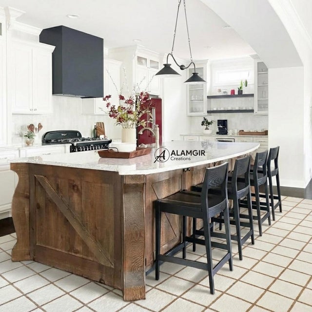 Classic Brown Grid Pattern Hand-Tufted New Zealand Wool Area Rug For Sale - Image 4 of 8