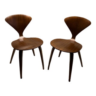 2019 Cherner Walnut Side Chairs - Set of 2 For Sale