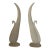 Late 20th Century Pair of Austin Sculpture Frosted Art Glass Swans – Mid-Century Modern Sculptural Birds For Sale
