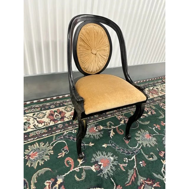 1950s Cushioned and Hand Painted Chair For Sale - Image 4 of 8