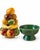 Vintage Italian Glazed Ceramic Fruit Centerpiece With Pedestal Bowl, Mid-Century For Sale - Image 4 of 4