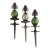 Set of Three Cast Iron and Crackle Glass Hose Guards For Sale
