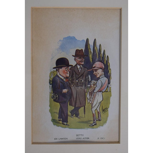Traditional Set X 4 1934 Horseracing & Turf Personalities Caricature Prints For Sale - Image 3 of 6