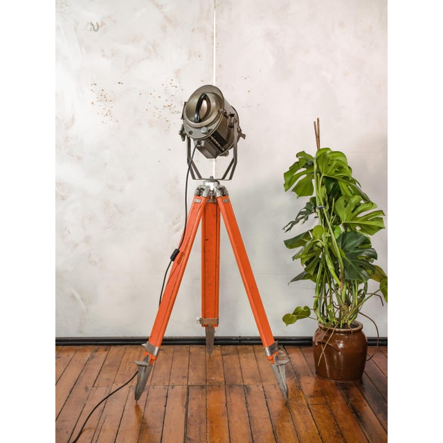 Orange Theater Spotlight Floor Lamp from ADB Belgium, 1960s For Sale - Image 13 of 14