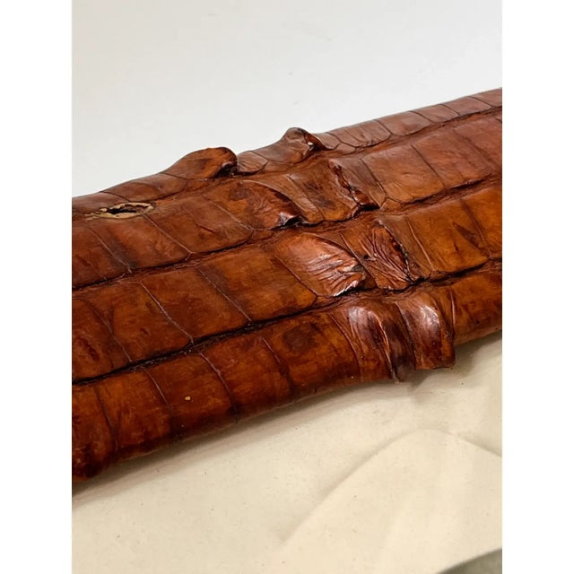 Gorgeous and large-sized picture frame wrapped in chestnut brown leather. Luxurious and exotic texture, the leather...