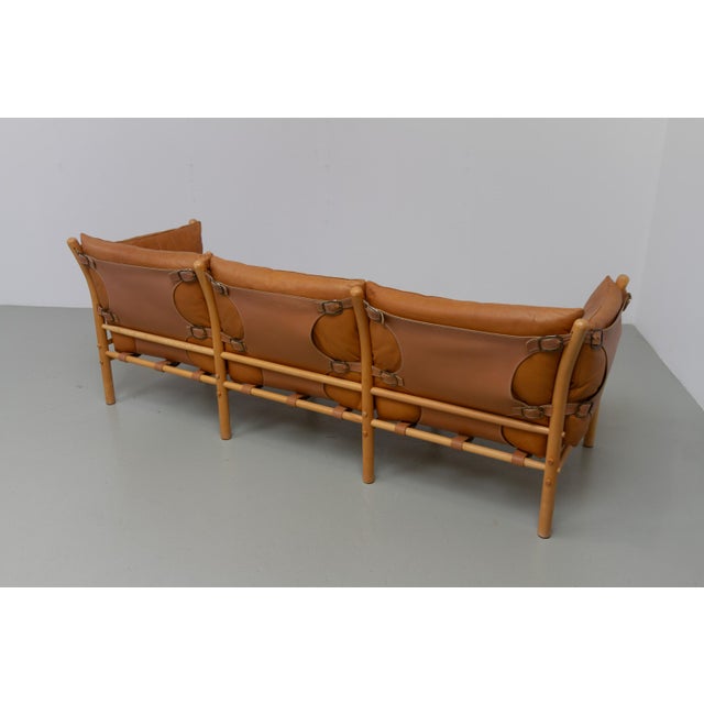 Three-Seater Ilona Safari Sofa in Leather by Arne Norell, Sweden, 1970s For Sale - Image 12 of 18