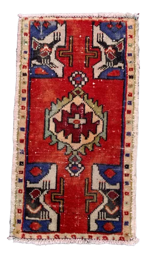 Small Vintage Turkish Rug in Wool