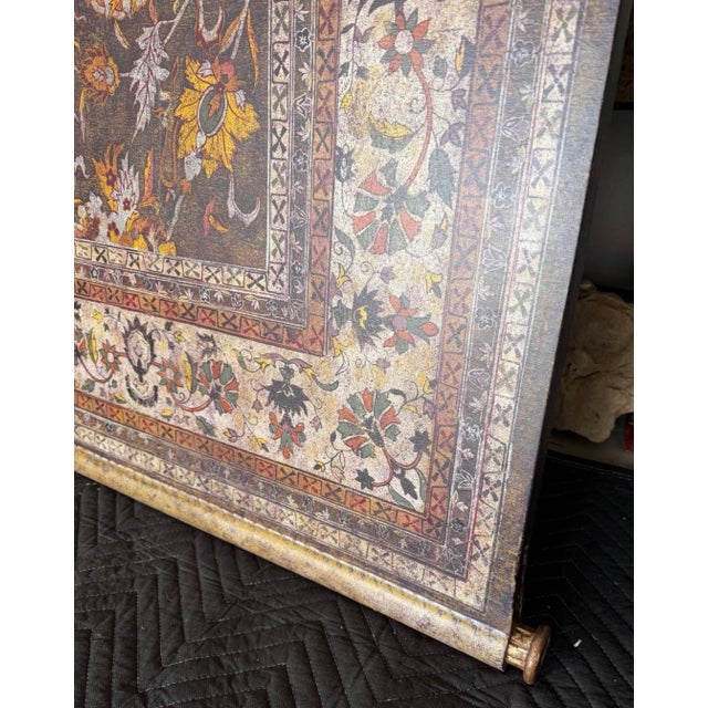 1990s Large Persian Style Art on Wood Wall Hanging For Sale - Image 5 of 8